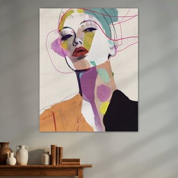 Buntes abstraktes Porträt von Carla Van Iersel