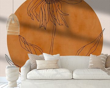 Japandi botanical flower on terra no. 3 by Dina Dankers