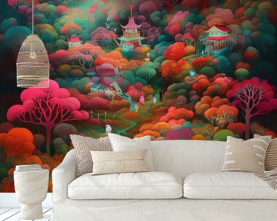 Voorbeeld van het werk in een kamer