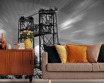 De Hef in Rotterdam zwart wit in hoog contrast