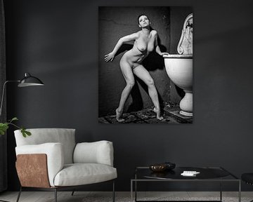 Hele mooie naakte vrouw in erotiek zwart wit fotografie van Photostudioholland