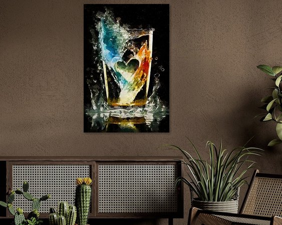 Voorbeeld van het werk in een kamer