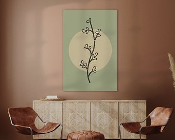 Minimalistische Japandi Botanische Kunst: Nature's Beauty in Simplicity no. 7 van Dina Dankers