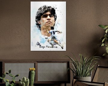 Maradona legend football watercolor by nvlart shop