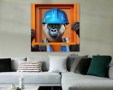 Gorilla als bouwvakker van Babetts Bildergalerie