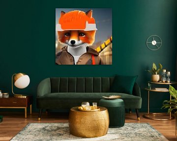 Fox als bouwvakker van Babetts Bildergalerie