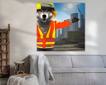 Wolf als bouwvakker van Babetts Bildergalerie