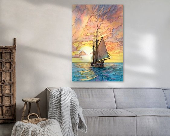 Voorbeeld van het werk in een kamer