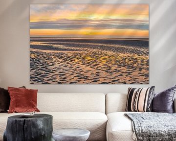 Sunset at the beach at the end of the day by Sjoerd van der Wal