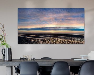 Zonsondergang op het strand van Schiermonnikoog aan het eind van de dag van Sjoerd van der Wal Fotografie