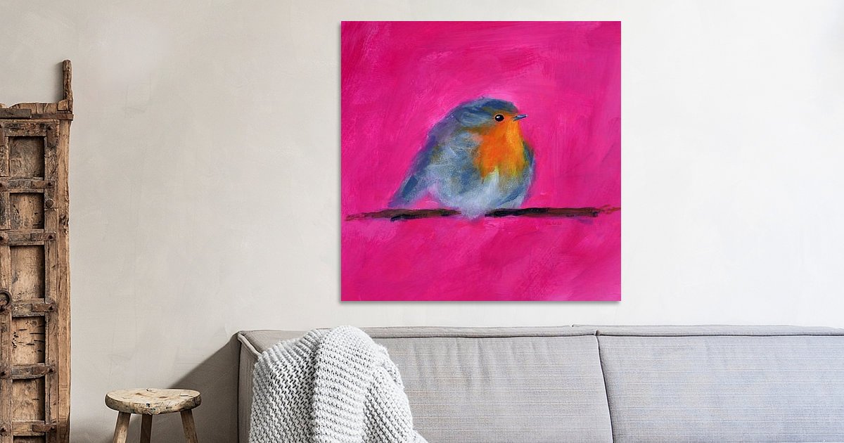Kleines Rotkehlchen Nummer zwei von Karen Kaspar auf ArtFrame, Leinwand, Poster und mehr | Art Heroes