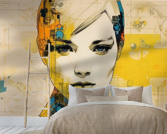 Voorbeeld van het werk in een kamer