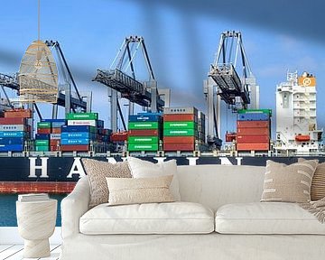 Container schip panorama van Sjoerd van der Wal Fotografie