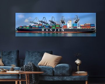 Container schip panorama van Sjoerd van der Wal
