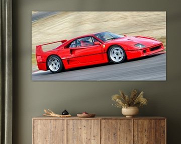 Ferrari F40 driving through a corner at a race track by Sjoerd van der Wal Photography