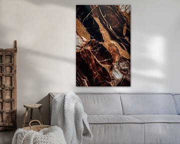 Marble Texture | Dark golden brown by Digitale Schilderijen