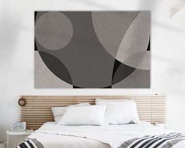 Scandinavian Zen: Grey Circle Abstraction IV by Dina Dankers