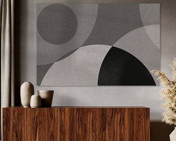 Scandinavian Zen: Grey Circle Abstraction IX by Dina Dankers