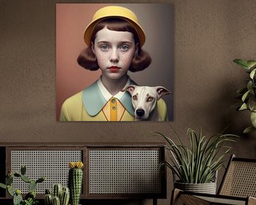 Portrait artistique : "Moi et mon chien". sur Carla Van Iersel