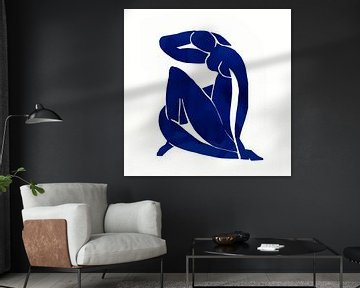 Inspiré par Henri Matisse sur papier aquarelle bleu sur Mad Dog Art