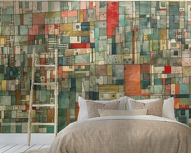 Voorbeeld van het werk in een kamer