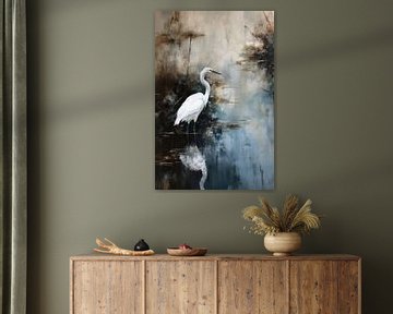 Egret In Lake by treechild .