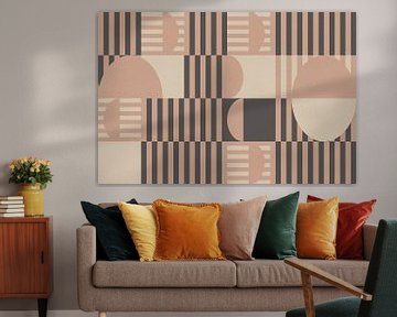 Retro Architectuur. Abstracte geometrische kunst I van Dina Dankers