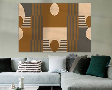 Retro Architectuur. Abstracte geometrische kunst IV van Dina Dankers