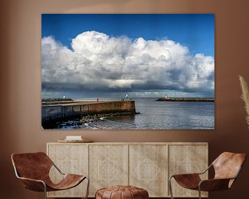 Winter squall approaches Schevening harbour by John Duurkoop