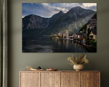 Hallstatt avec le coucher du soleil sur Michael Bollen