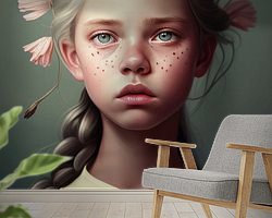 Voorbeeld van het werk in een kamer