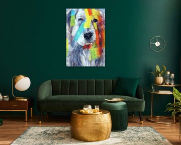 Abstracte muurschildering van een hond van ArtDesign by KBK