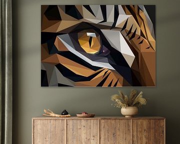 Extreme Close Up Illustration Tiger Abstrakt Lowpoly von Yoga Art 15