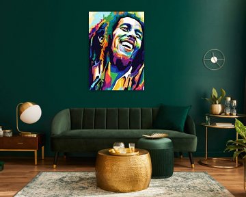 Bob Marley Wpap Pop Art van Noval Purnama