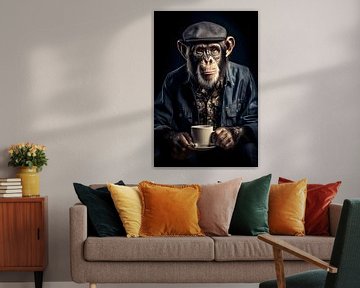 Studio portret van een aap van But First Framing
