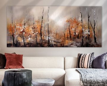 Colourful Birch Forest Abstract Painting by Preet Lambon
