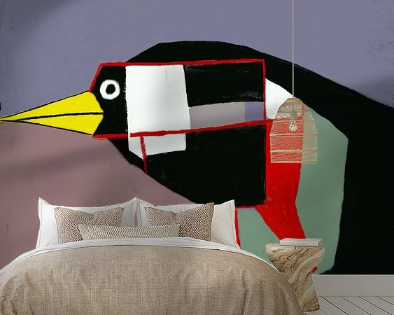 Voorbeeld van het werk in een kamer