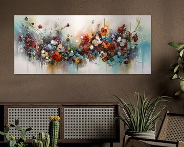 Modern Abstract Schilderij Bloemen van Preet Lambon