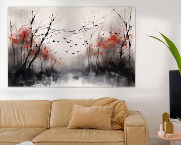 Modern Abstract Painting Trees by Preet Lambon