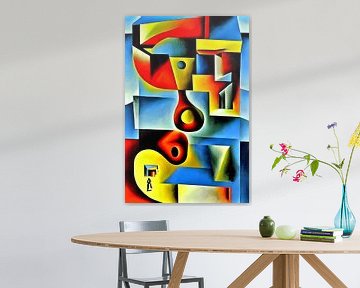 Abstracte muurschildering XI van ArtDesign by KBK