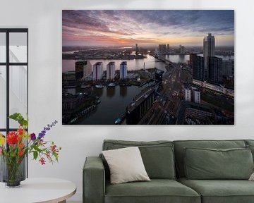 Prachtig uitzicht op Rotterdam skyline foto