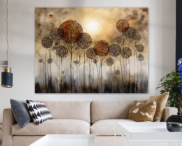 Circles Forest Abstract Painting by Preet Lambon