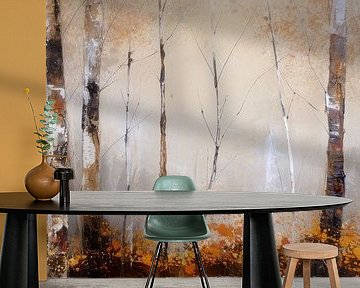 Panorama Berkenbos Modern Abstract Schilderij van Preet Lambon