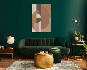 Retro Geometric Shapes in Earth tones no. 5 by Dina Dankers