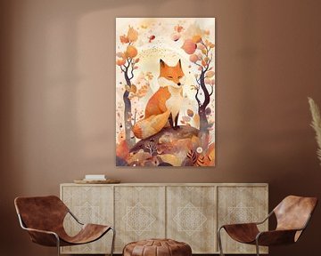 Orange Fox by Digitale Schilderijen