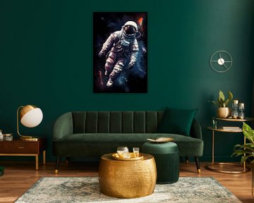 Astronaut in de ruimte van Digitale Schilderijen