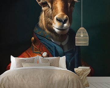 Portrait of Goat from 19th Century by But First Framing