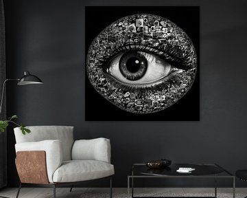 Auge umgeben von kleinen Fotos und Bildern von Jan Bechtum