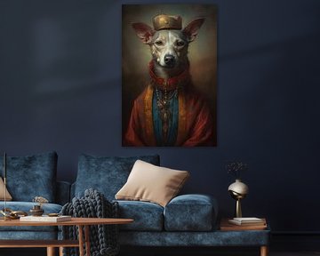 Portrait de chien du 19e siècle sur But First Framing
