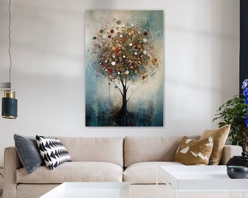 Tree With Circles Fantasy Painting  by Preet Lambon